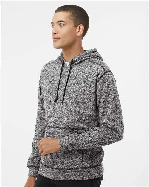 J. America 8613 Cosmic Fleece Hooded Sweatshirt - Charcoal Fleck