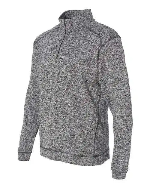 J. America 8614 Cosmic Fleece Quarter-zip Sweatshirt - Charcoal Fleck