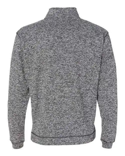 J. America 8614 Cosmic Fleece Quarter-zip Sweatshirt - Charcoal Fleck