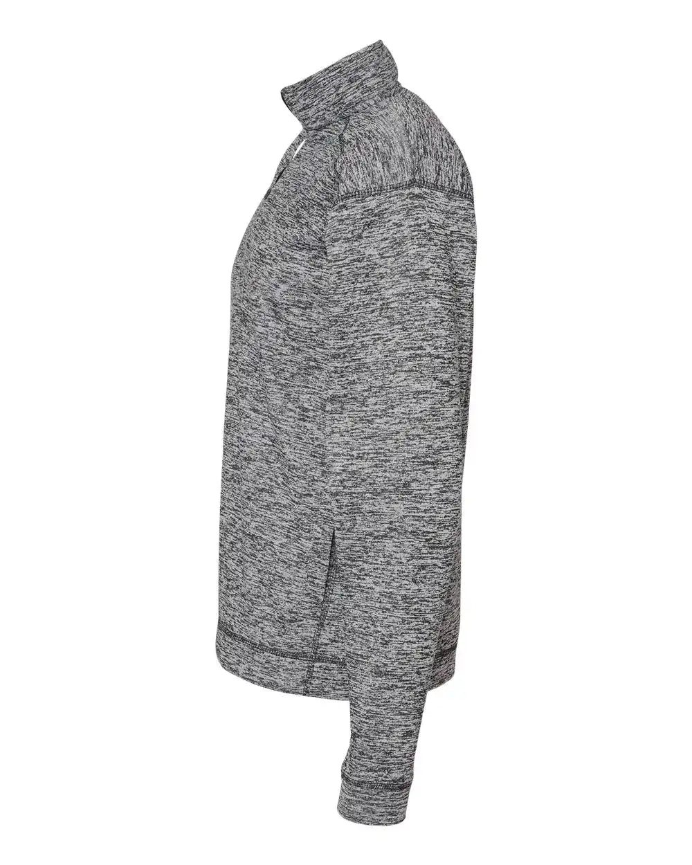 J. America 8614 Cosmic Fleece Quarter-zip Sweatshirt - Charcoal Fleck