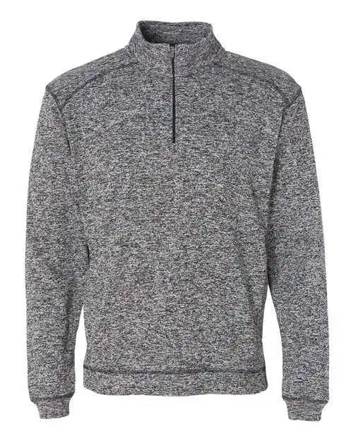 J. America 8614 Cosmic Fleece Quarter-zip Sweatshirt - Charcoal Fleck