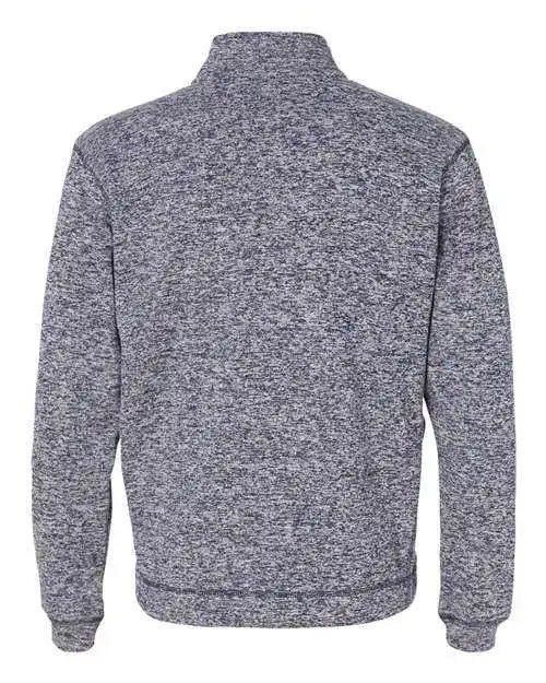 J. America 8614 Cosmic Fleece Quarter-zip Sweatshirt - Navy Fleck