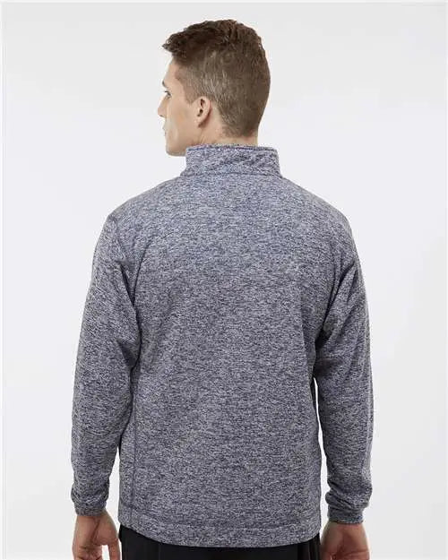 J. America 8614 Cosmic Fleece Quarter-zip Sweatshirt - Navy Fleck