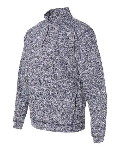 J. America 8614 Cosmic Fleece Quarter-zip Sweatshirt - Navy Fleck
