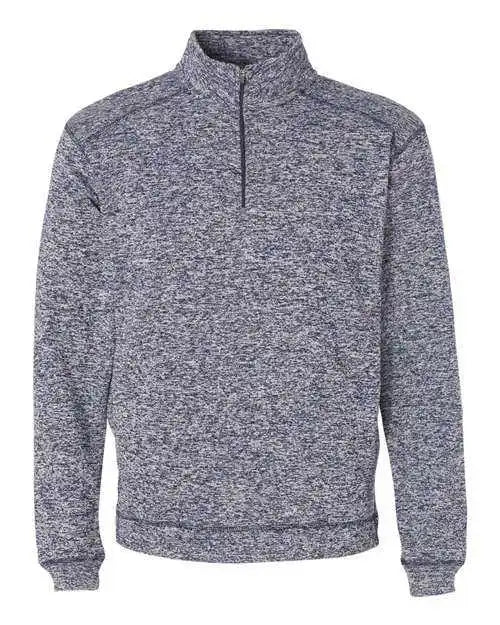 J. America 8614 Cosmic Fleece Quarter-zip Sweatshirt - Navy Fleck