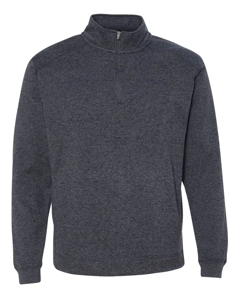 J. America 8614 Cosmic Fleece Quarter-zip Sweatshirt - Onyx Fleck - Black / s