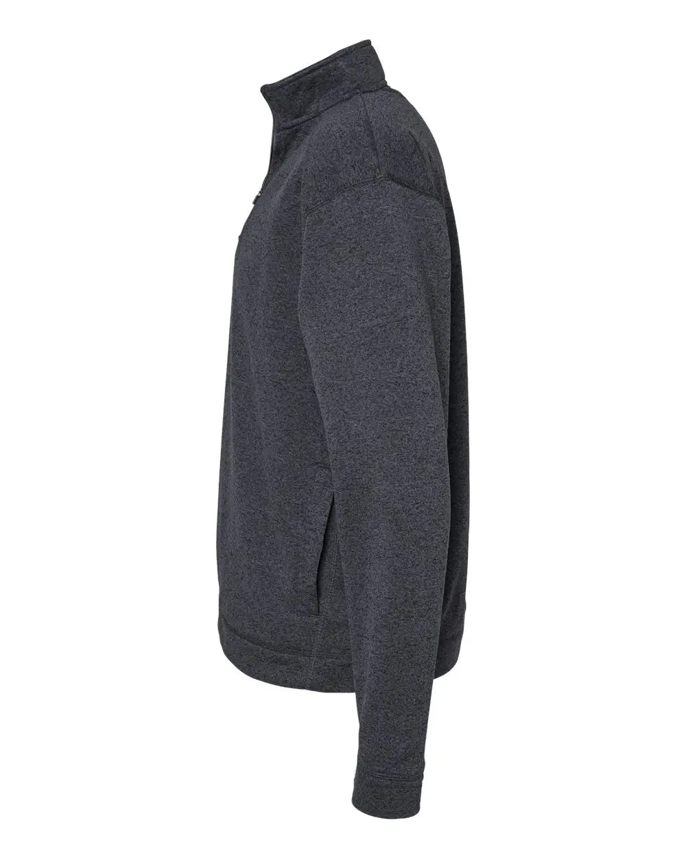 J. America 8614 Cosmic Fleece Quarter-zip Sweatshirt - Onyx Fleck