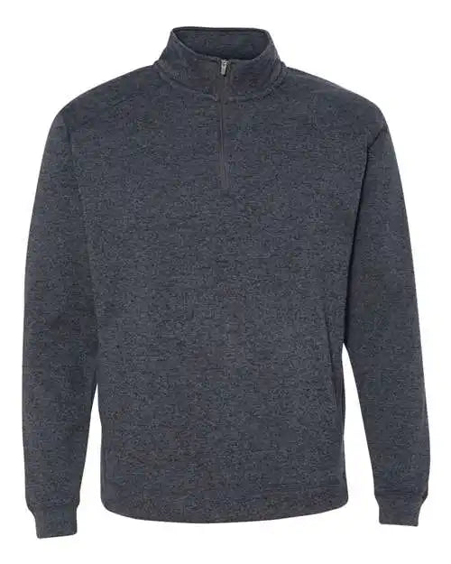 J. America 8614 Cosmic Fleece Quarter-zip Sweatshirt - Onyx Fleck