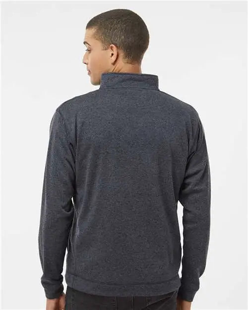 J. America 8614 Cosmic Fleece Quarter-zip Sweatshirt - Onyx Fleck