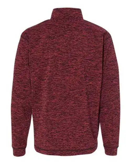 J. America 8614 Cosmic Fleece Quarter-zip Sweatshirt - Red Fleck