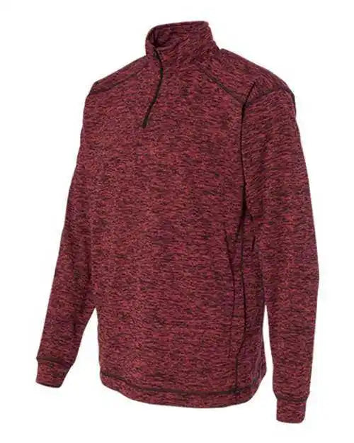 J. America 8614 Cosmic Fleece Quarter-zip Sweatshirt - Red Fleck