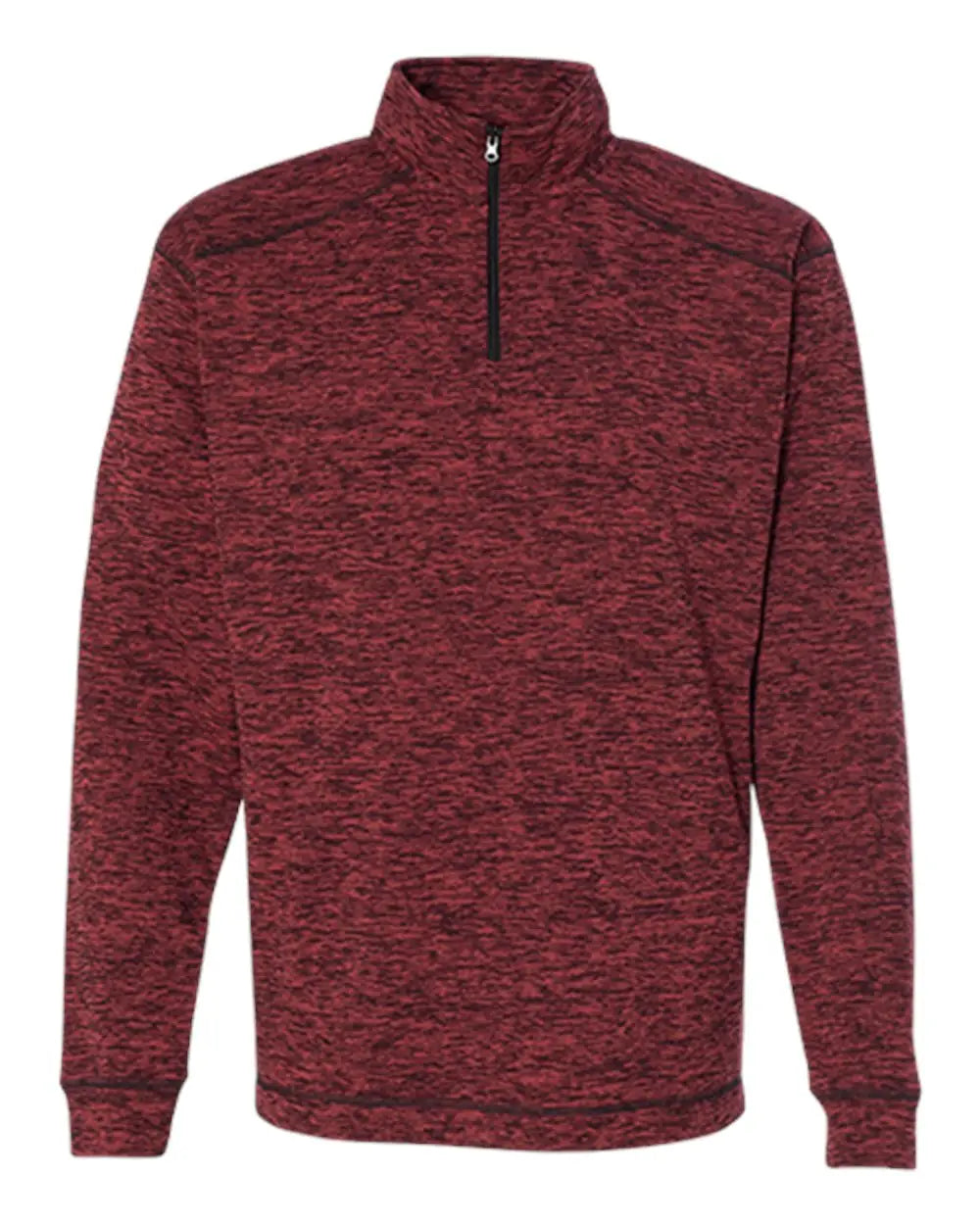 J. America 8614 Cosmic Fleece Quarter-zip Sweatshirt - Red Fleck