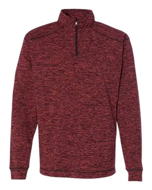 J. America 8614 Cosmic Fleece Quarter-zip Sweatshirt - Red Fleck
