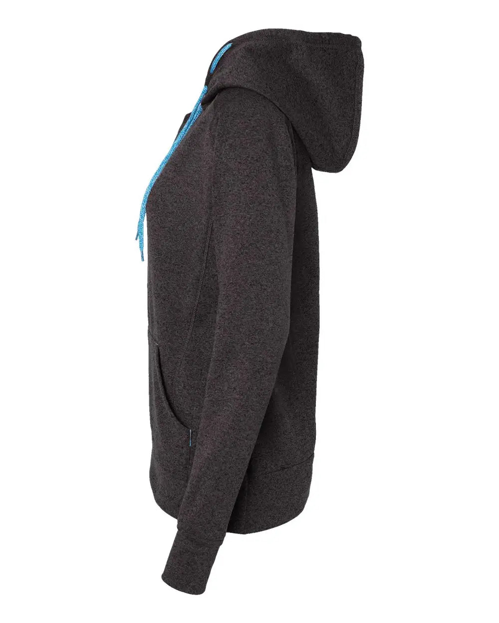 J. America 8616 Women’s Cosmic Fleece Hooded Sweatshirt - Onyx Fleck Electric Blue