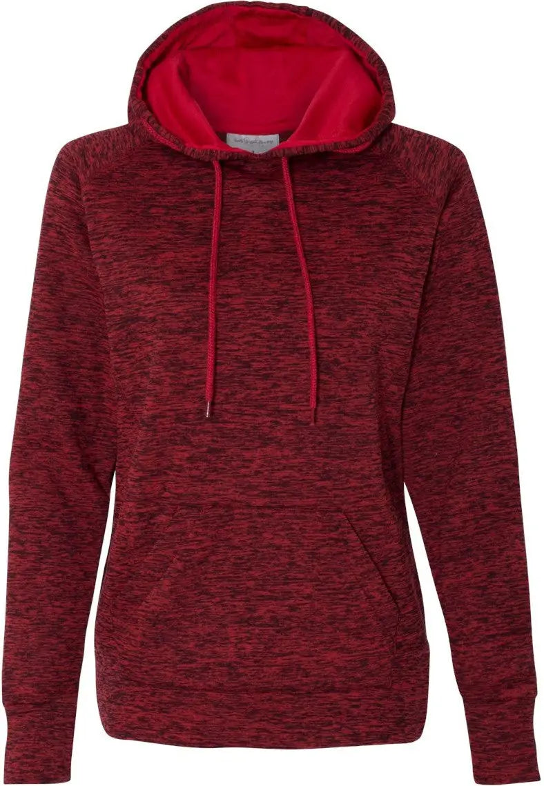 J. America 8616 Women’s Cosmic Fleece Hooded Sweatshirt - Red Fleck - Fleck/ / s