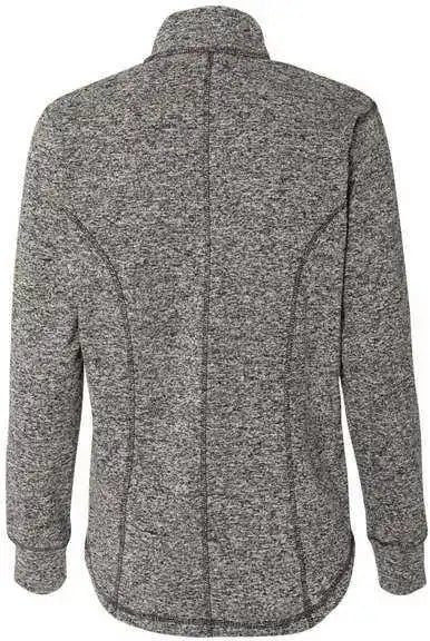 J. America 8617 Women’s Cosmic Fleece Quarter-zip Pullover - Charcoal Fleck Black