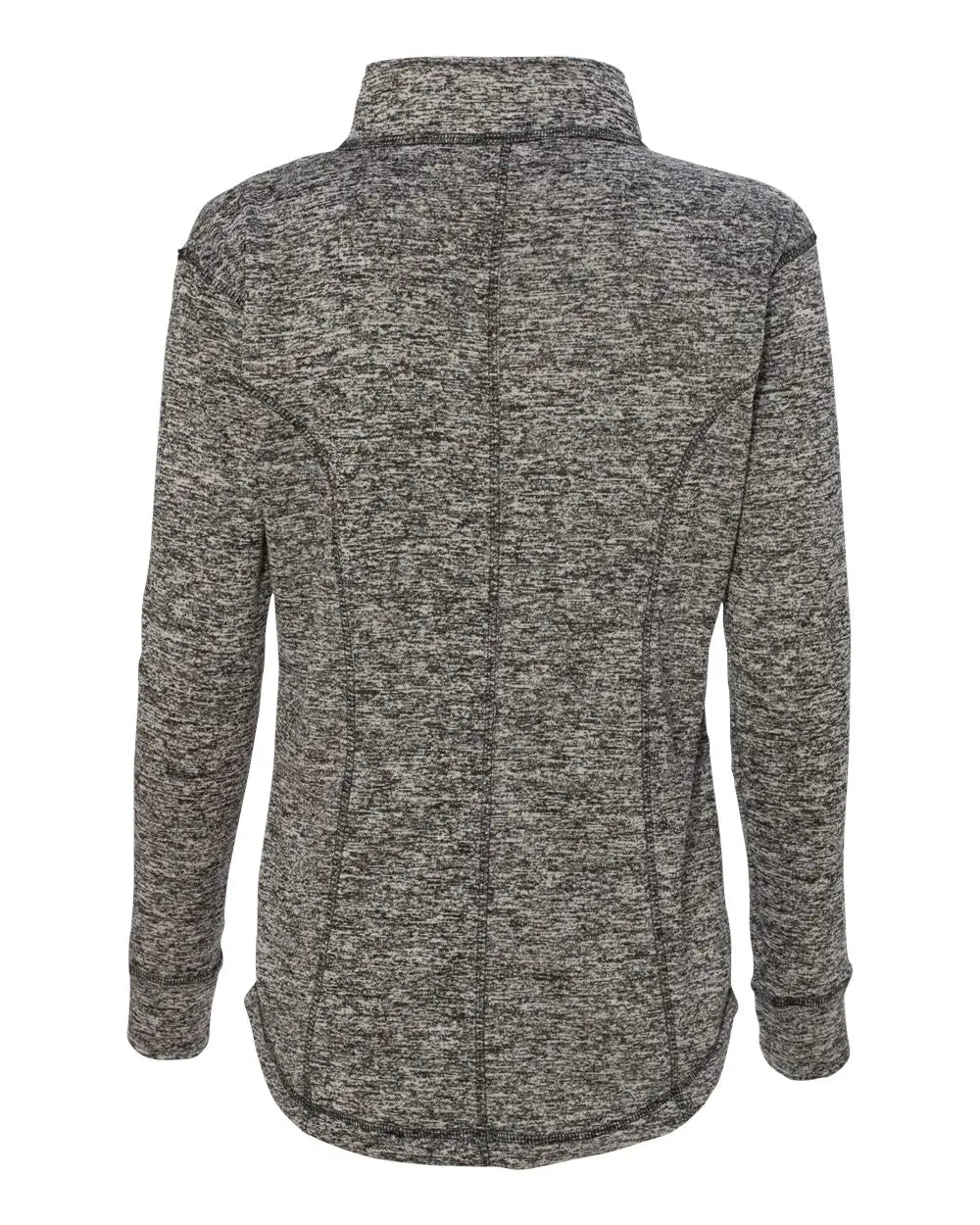 J. America 8617 Women’s Cosmic Fleece Quarter-zip Pullover - Charcoal Fleck Fire Coral