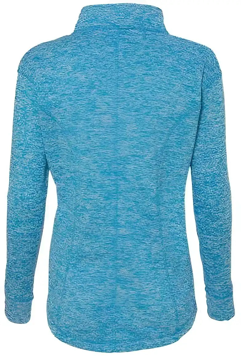 J. America 8617 Women’s Cosmic Fleece Quarter Zip Pullover Electric Blue Neon Green