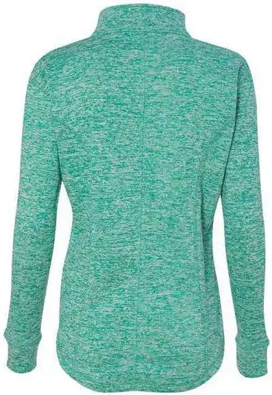 J. America 8617 Women’s Cosmic Fleece Quarter-zip Pullover - Emerald Neon Yellow