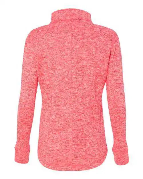J. America 8617 Women’s Cosmic Fleece Quarter Zip Pullover Fire Coral Magenta