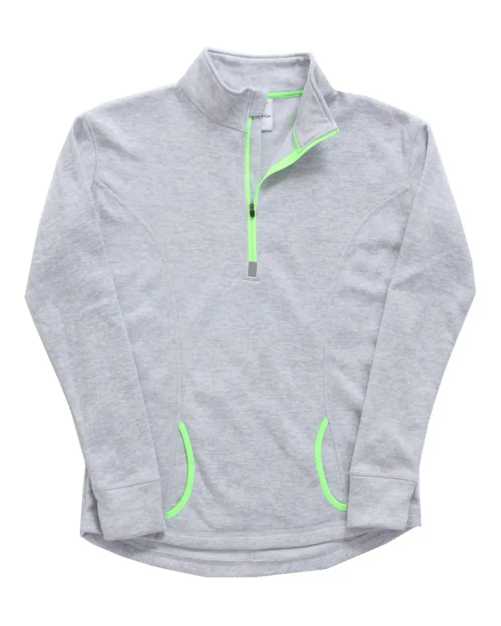 J. America 8617 Women’s Cosmic Fleece Quarter-zip Pullover - Ice Fleck Neon Green - Fleck/ / s
