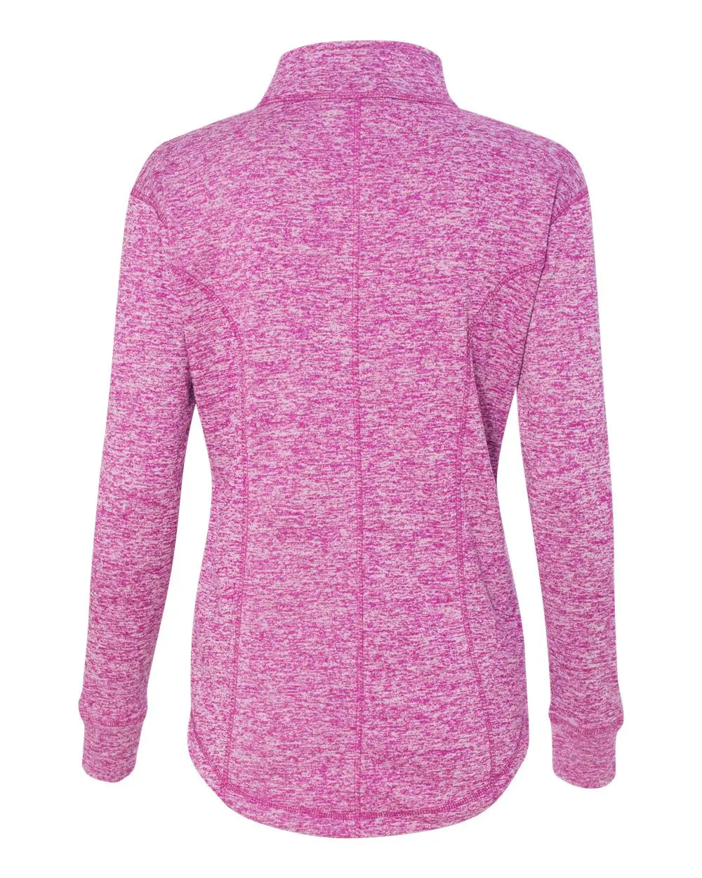 J. America 8617 Women’s Cosmic Fleece Quarter-zip Pullover - Magenta Neon Yellow