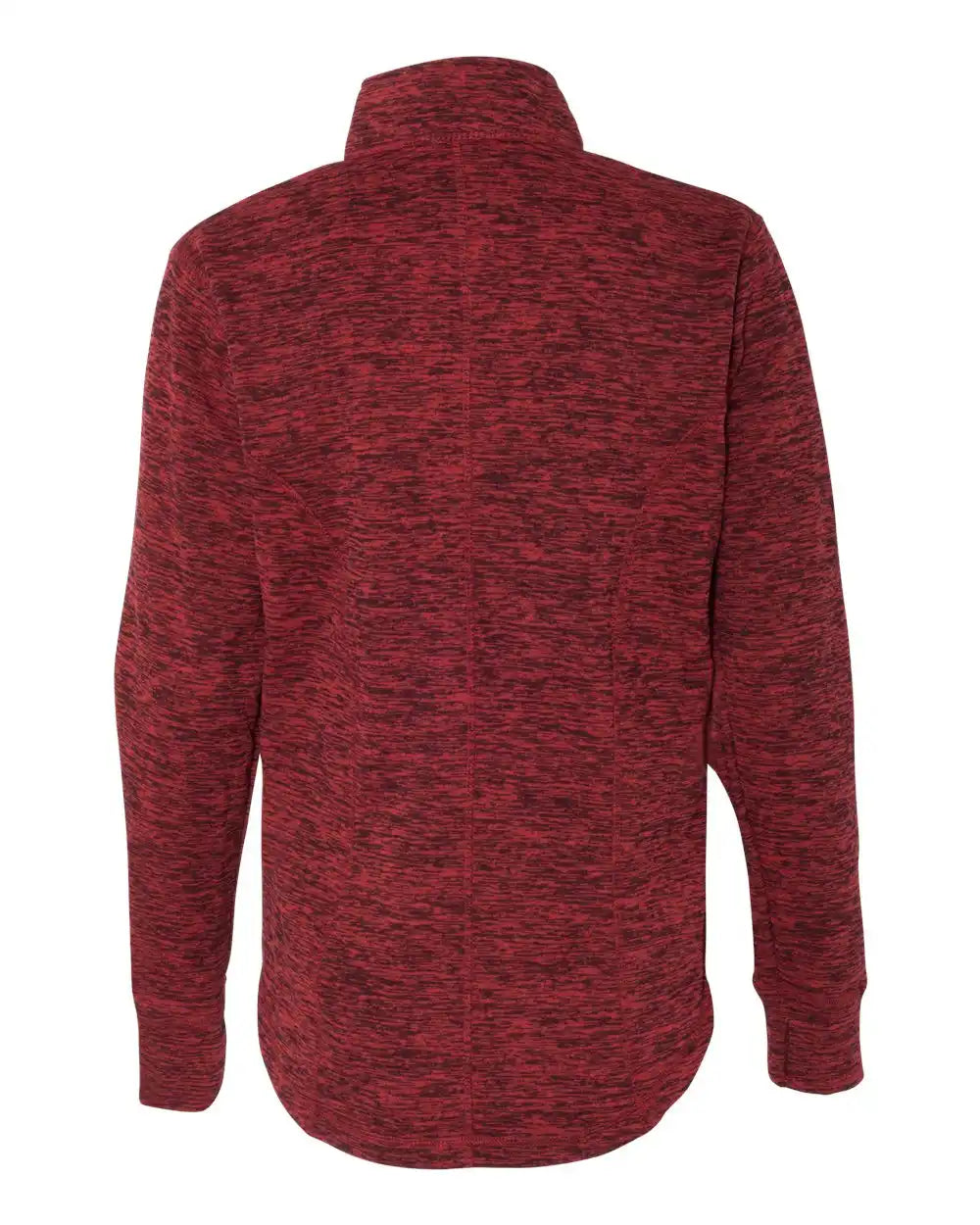 J. America 8617 Women’s Cosmic Fleece Quarter-zip Pullover - Red Fleck Black - Fleck/ / s