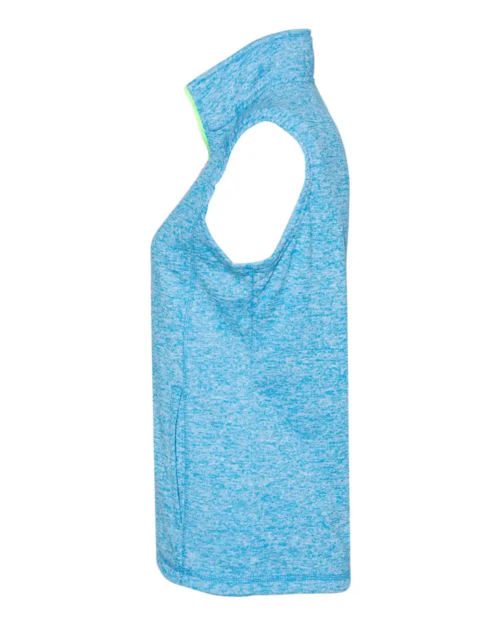 J. America 8625j Women’s Cosmic Fleece Vest - 8625 - Electric Blue Neon Green