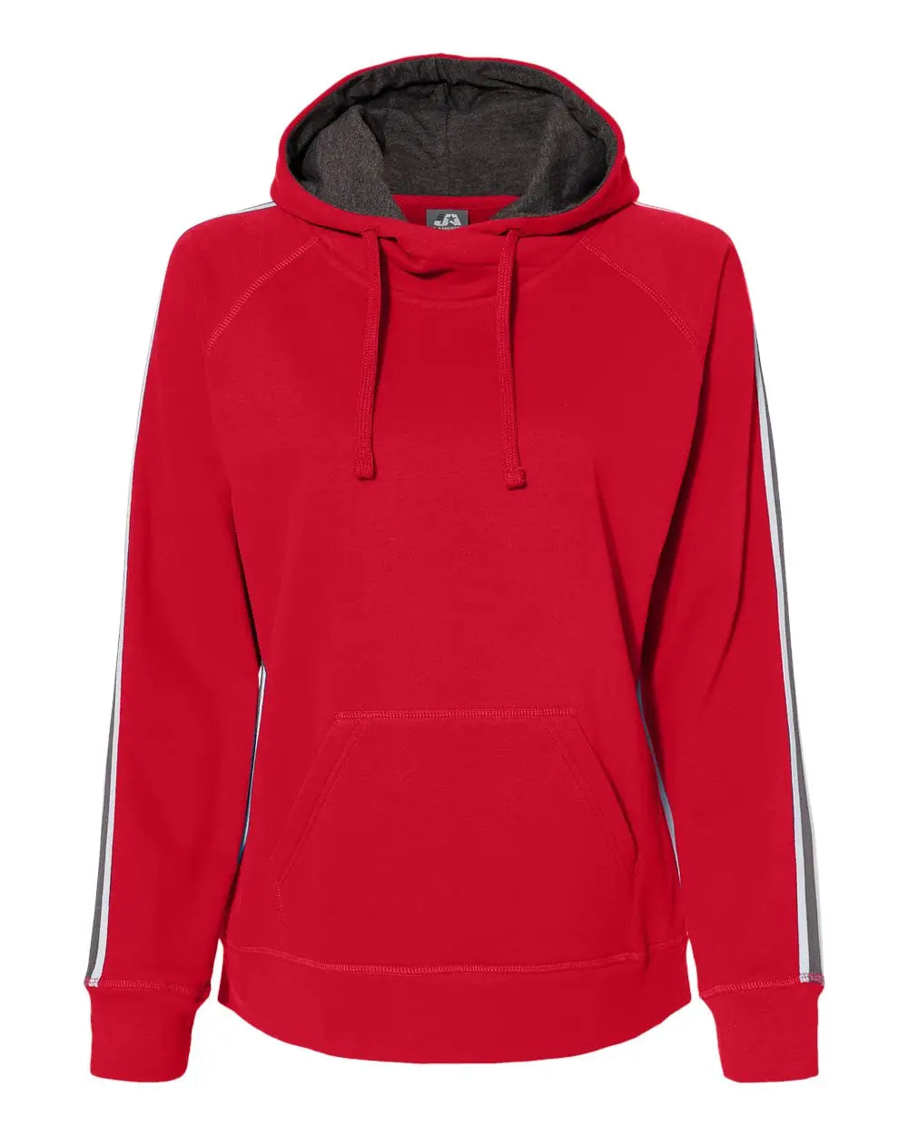 J. America 8642a Women’s Rival Fleece Hooded Sweatshirt - 8642 - Red - Ladies l