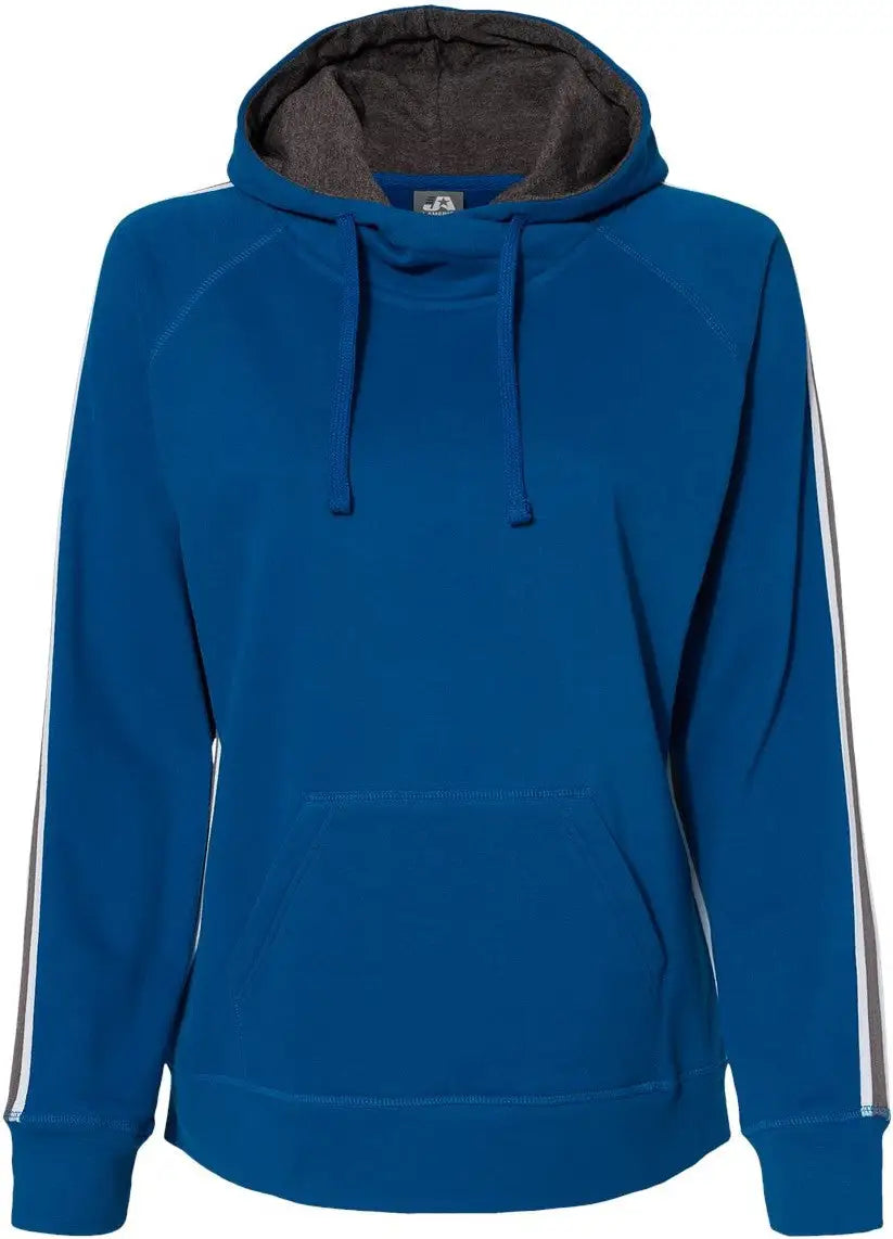 J. America 8642a Women’s Rival Fleece Hooded Sweatshirt - 8642 - Royal - Ladies s