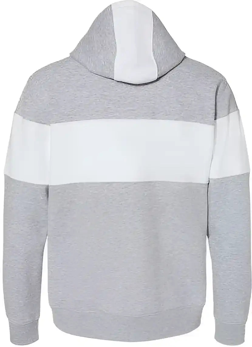 J. America 8644 Varsity Fleece Colorblocked Hooded Sweatshirt - Oxford