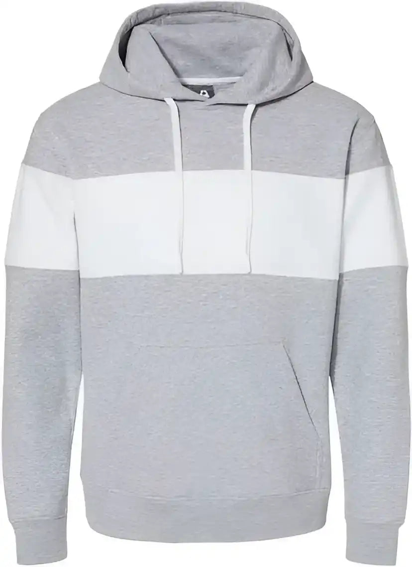 J. America 8644 Varsity Fleece Colorblocked Hooded Sweatshirt Oxford