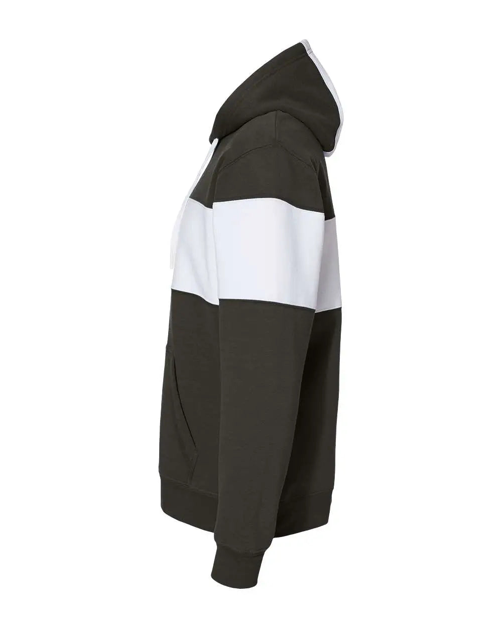 J. America 8644 Varsity Fleece Colorblocked Hooded Sweatshirt - Black