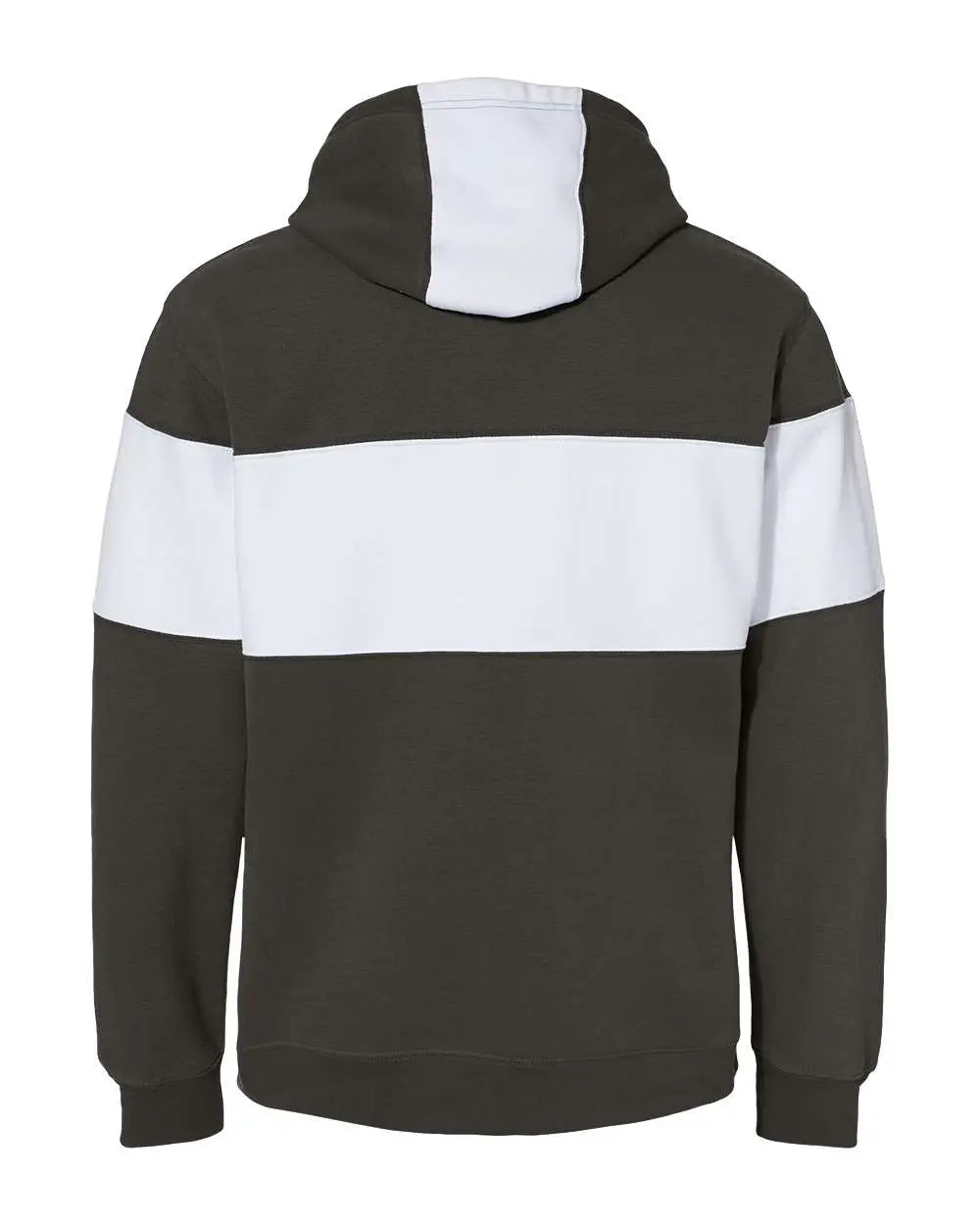 J. America 8644 Varsity Fleece Colorblocked Hooded Sweatshirt - Black