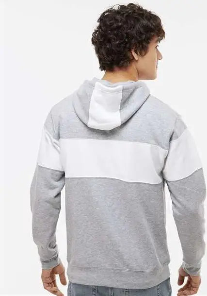 J. America 8644 Varsity Fleece Colorblocked Hooded Sweatshirt - Oxford