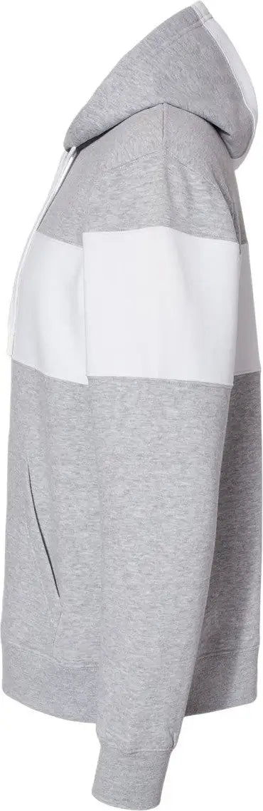 J. America 8644 Varsity Fleece Colorblocked Hooded Sweatshirt - Oxford