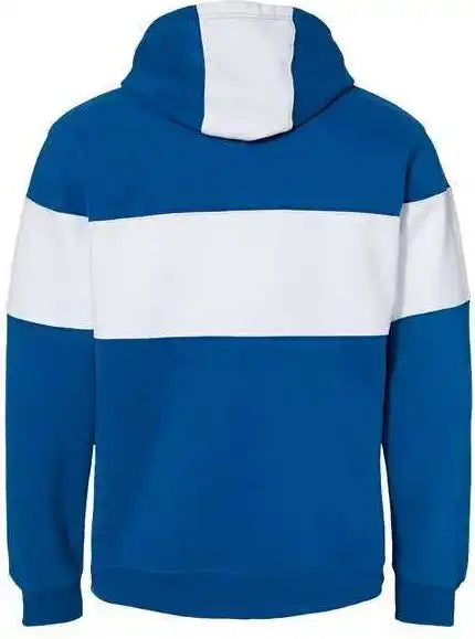 J. America 8644 Varsity Fleece Colorblocked Hooded Sweatshirt Royal