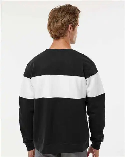 J. America 8646 Varsity Fleece Crewneck Sweatshirt Black