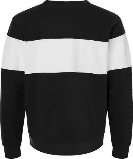 J. America 8646 Varsity Fleece Crewneck Sweatshirt Black