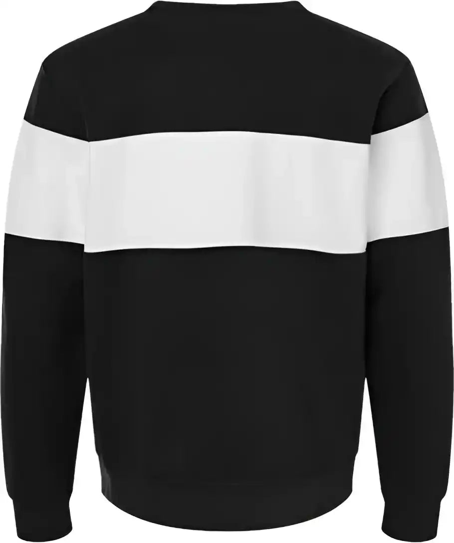 J. America 8646 Varsity Fleece Crewneck Sweatshirt - Black