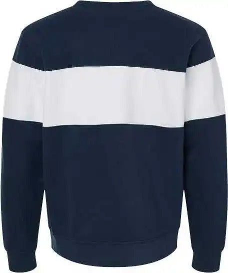 J. America 8646 Varsity Fleece Crewneck Sweatshirt Navy