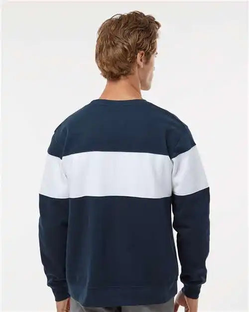 J. America 8646 Varsity Fleece Crewneck Sweatshirt Navy