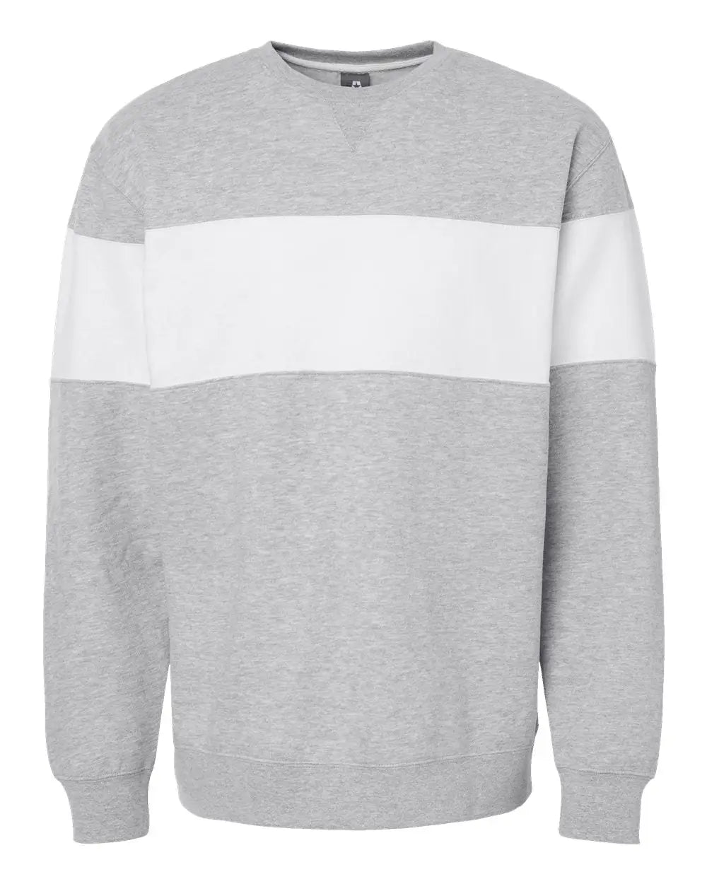 J. America 8646 Varsity Fleece Crewneck Sweatshirt - Oxford - Gray / Xs