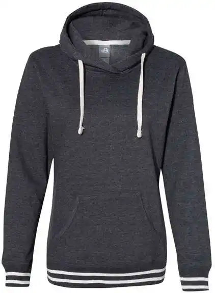 J. America 8651 Womens Relay Hooded Sweatshirt - Black