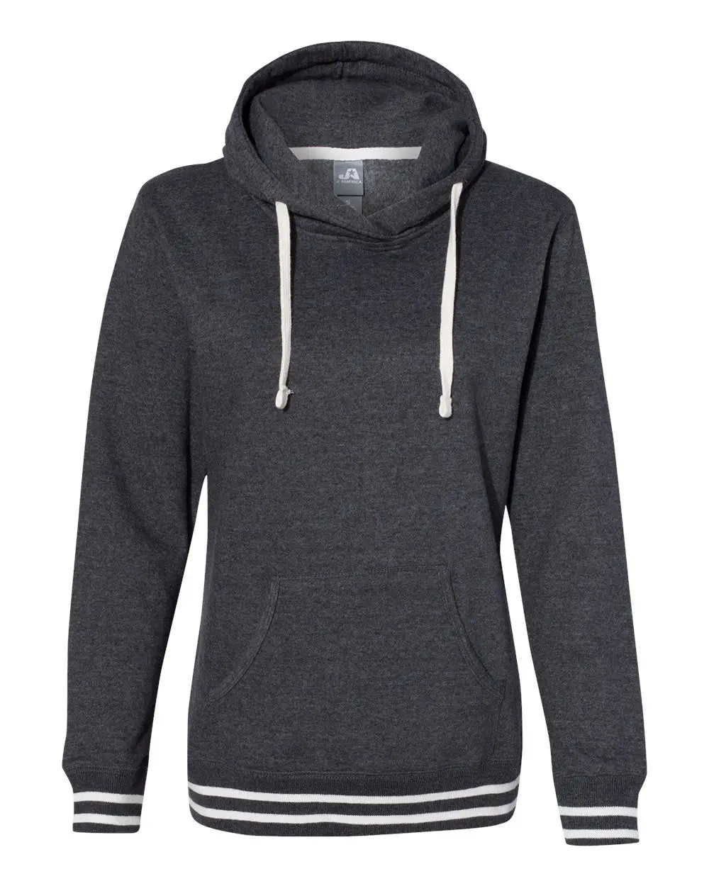 J. America 8651j Women’s Relay Hooded Sweatshirt - 8651 - Black - Ladies s