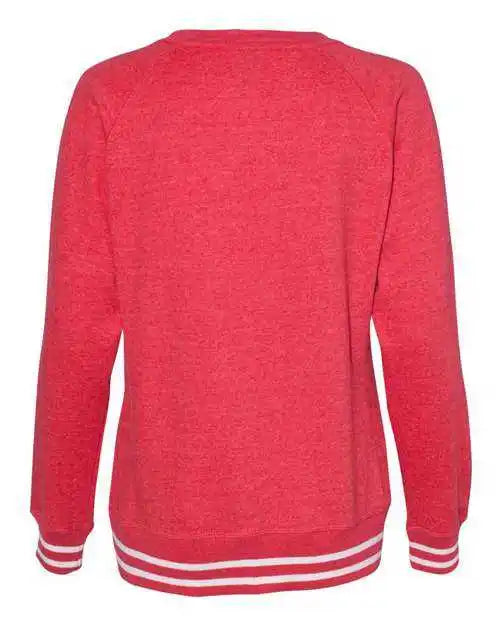 J. America 8652 Womens Relay Crewneck Sweatshirt - Red