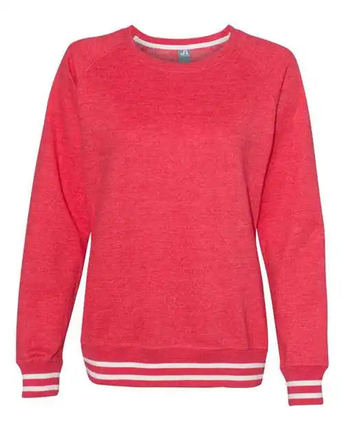 J. America 8652 Womens Relay Crewneck Sweatshirt - Red