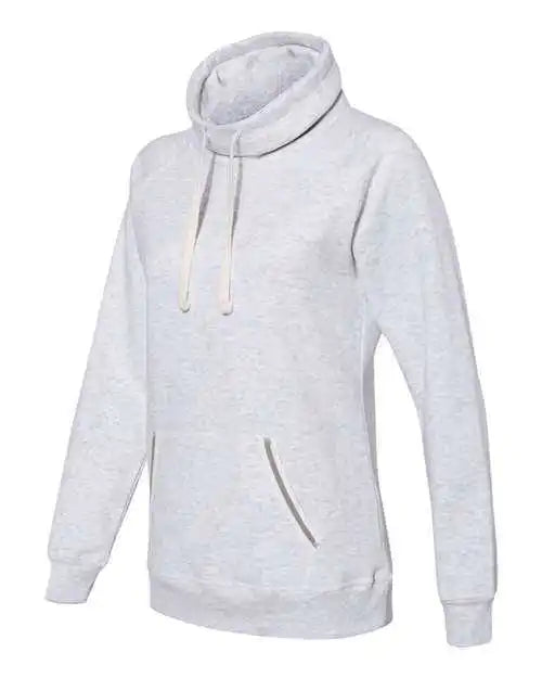 J. America 8653 Womens Relay Cowl Neck Sweatshirt - Ash