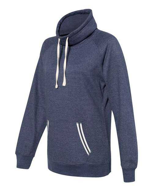 J. America 8653 Womens Relay Cowl Neck Sweatshirt - Navy