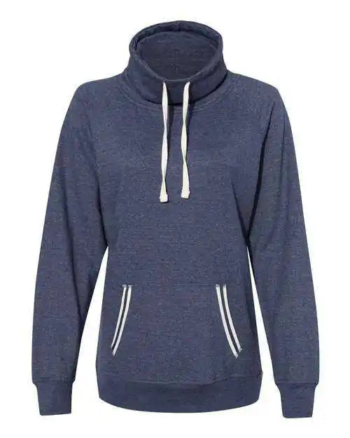 J. America 8653 Womens Relay Cowl Neck Sweatshirt Navy